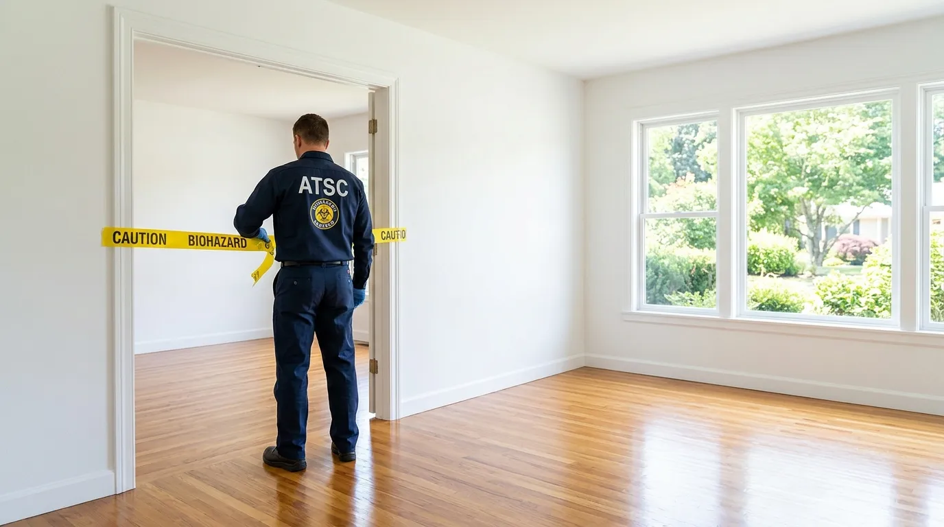 Certified biohazard cleanup crew performing Trauma Scene Cleanup in Sugar Land